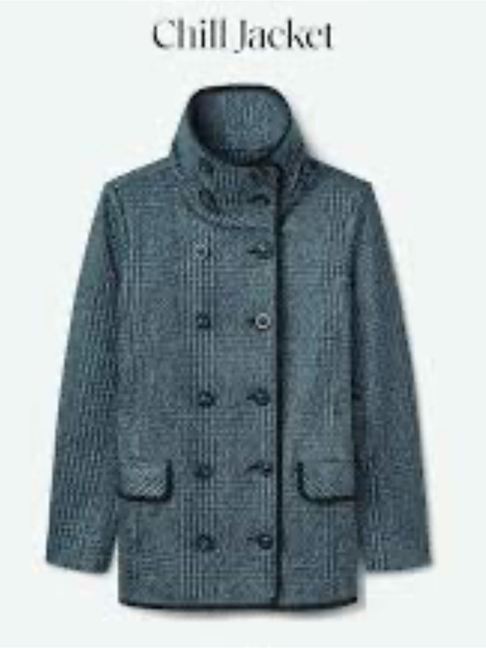 CAbi Blue Double-Breasted Chill Pea Coat